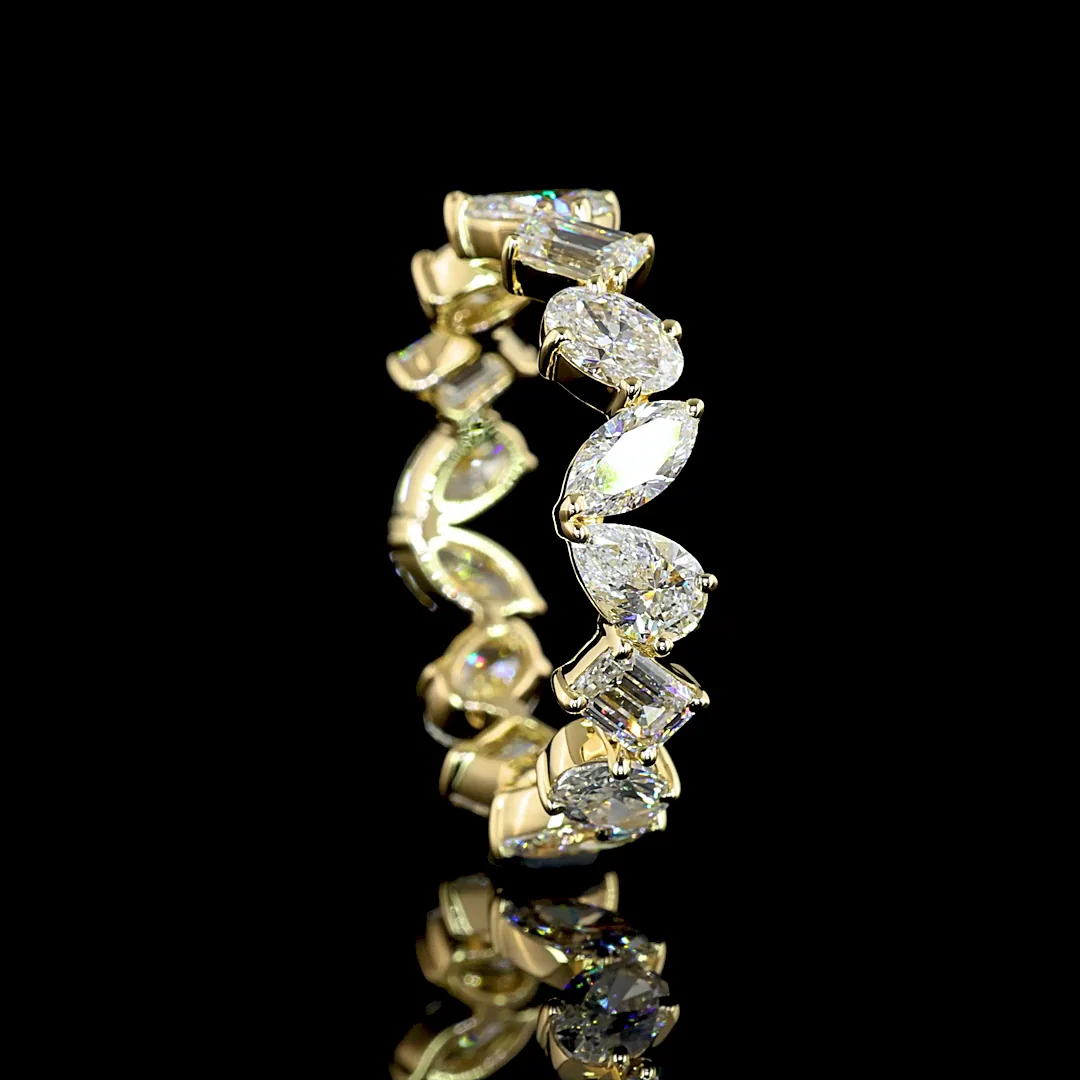 3.09 Cts 14k Yellow Gold Pear Shape Eternity Band Eternity Band - Image 2