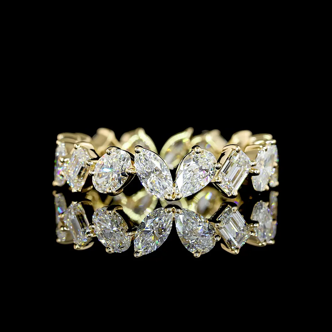 3.09 Cts 14k Yellow Gold Pear Shape Eternity Band Eternity Band - Video