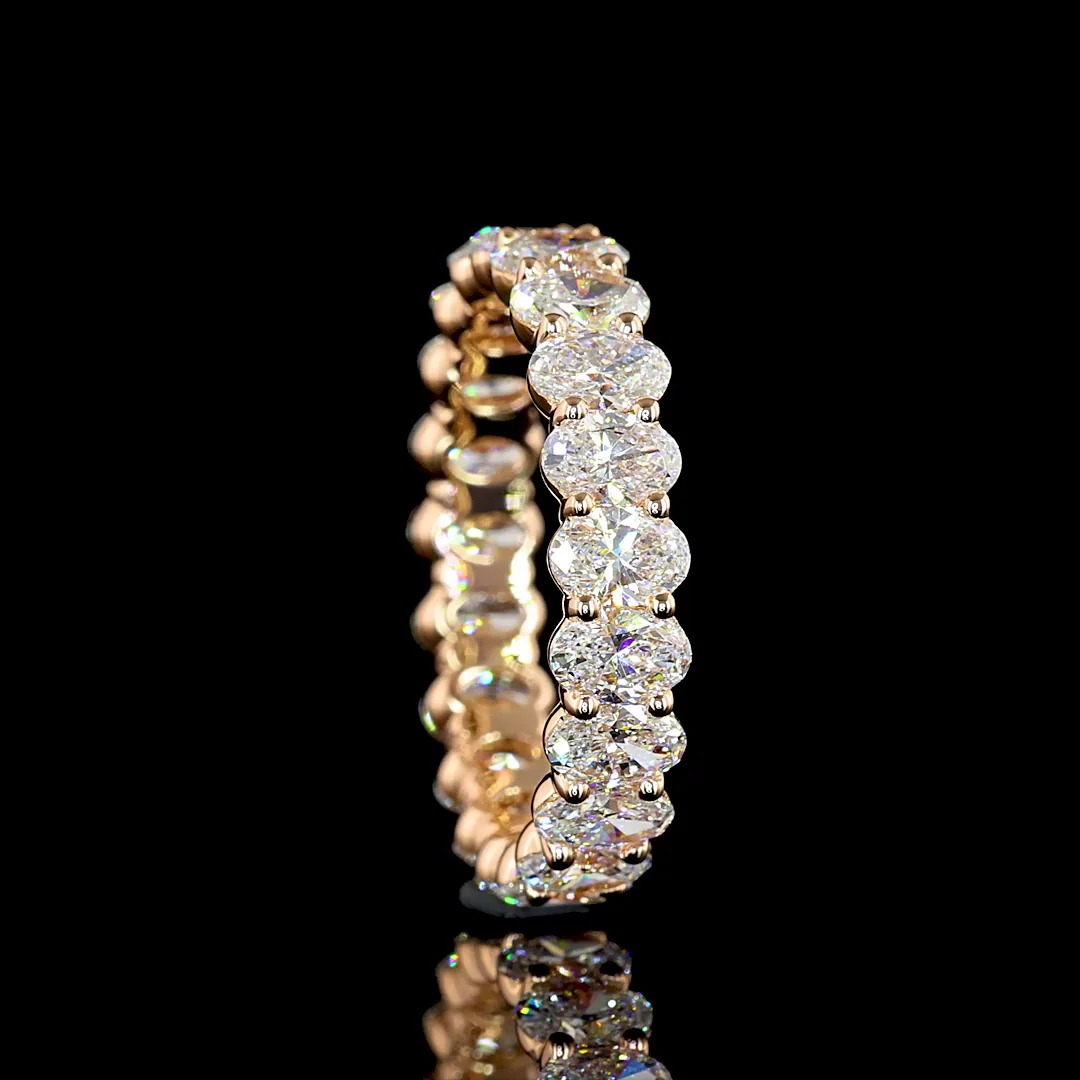 3.46 Cts 14k Rose Gold Oval Shape Eternity Band Eternity Band - Image 2