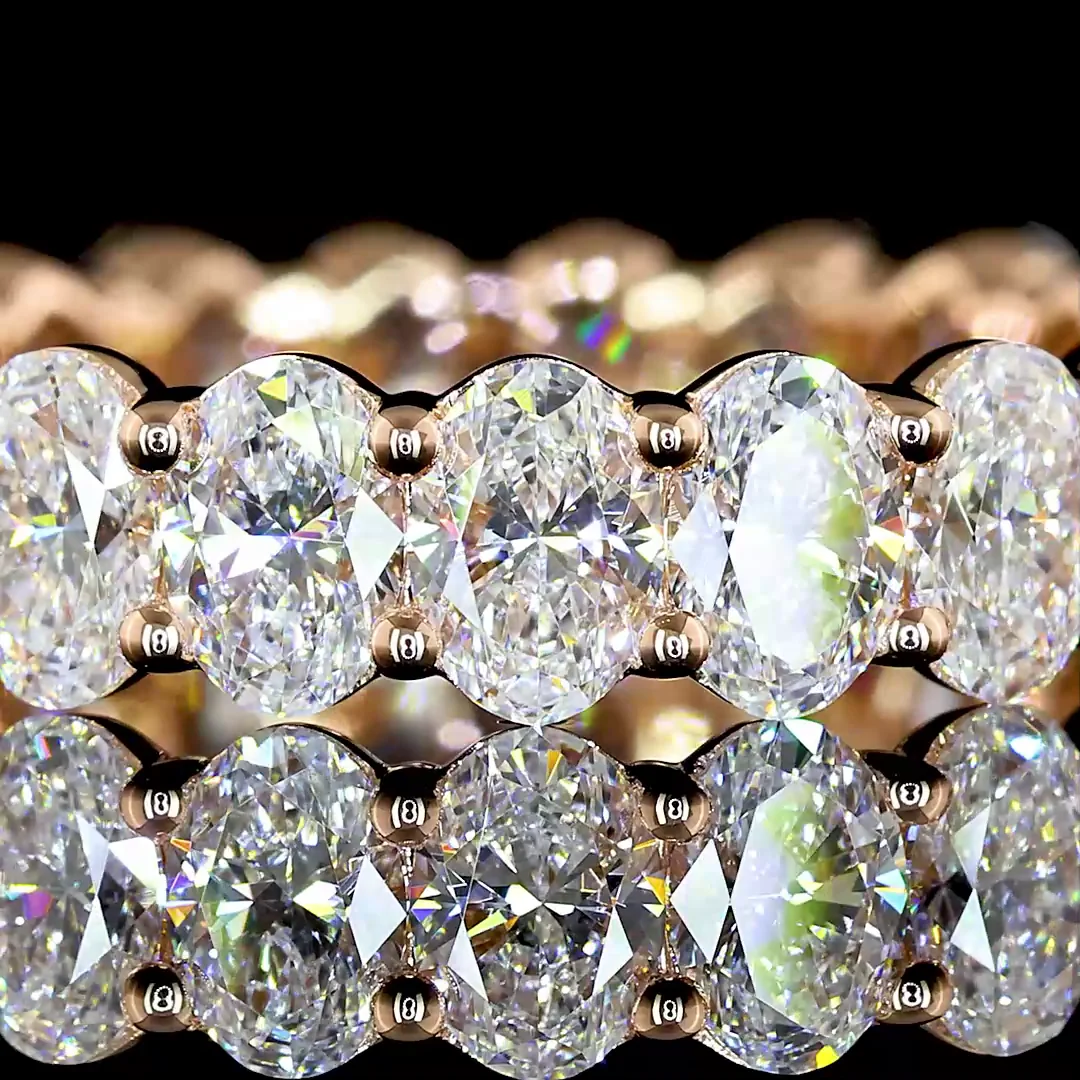 3.46 Cts 14k Rose Gold Oval Shape Eternity Band Eternity Band - Image 3