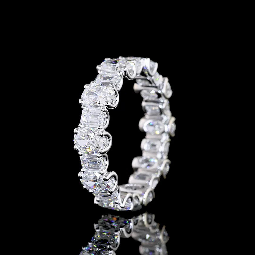 3.36 Cts 14k White Gold Mix Shape Eternity Band Eternity Band - Image 4