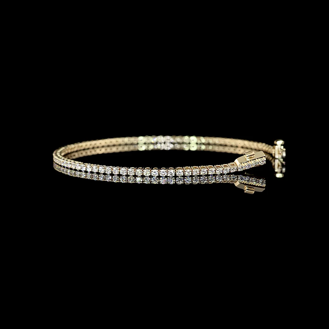 1.82 Cts 14k Yellow Gold Round Shape Tennis Bracelet - Image 3