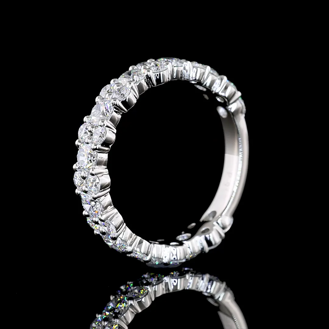 2.49 Cts Platinum Round Shape 3/4 Band Eternity Band - Image 2