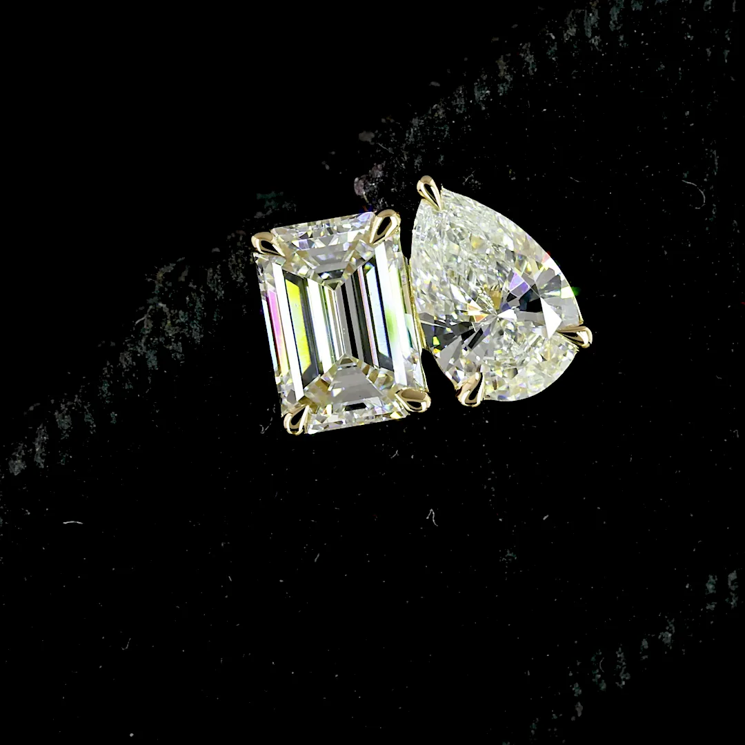 1.78 Cts 14k Yellow Gold Mix Shape Studs Earring - Image 4