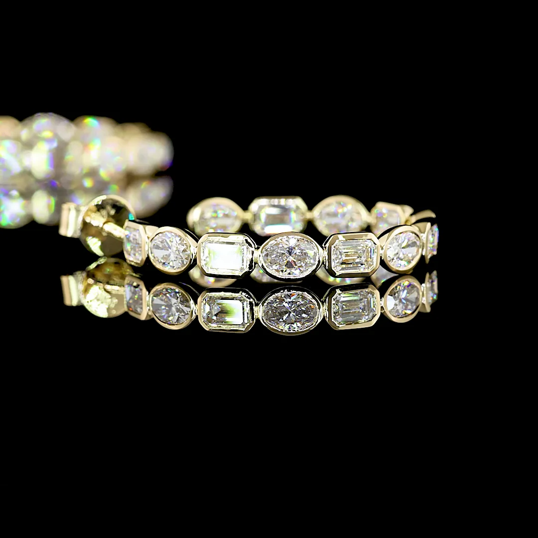 4.44 Cts 14k Yellow Gold Mix Shape C Hoops Earring - Image 4