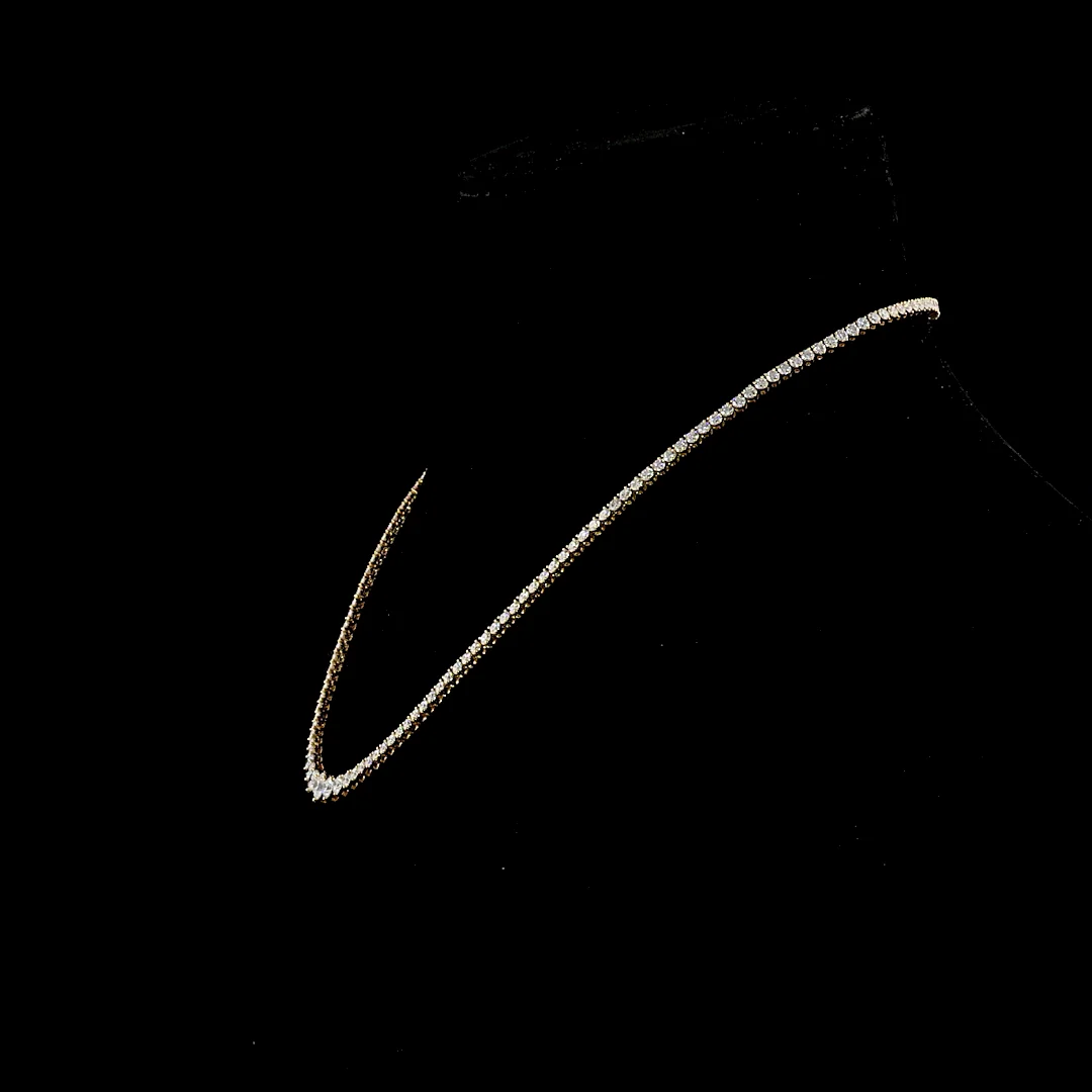 8.34 Cts 18k Yellow Gold Round Shape Riviera Necklace - Image 2