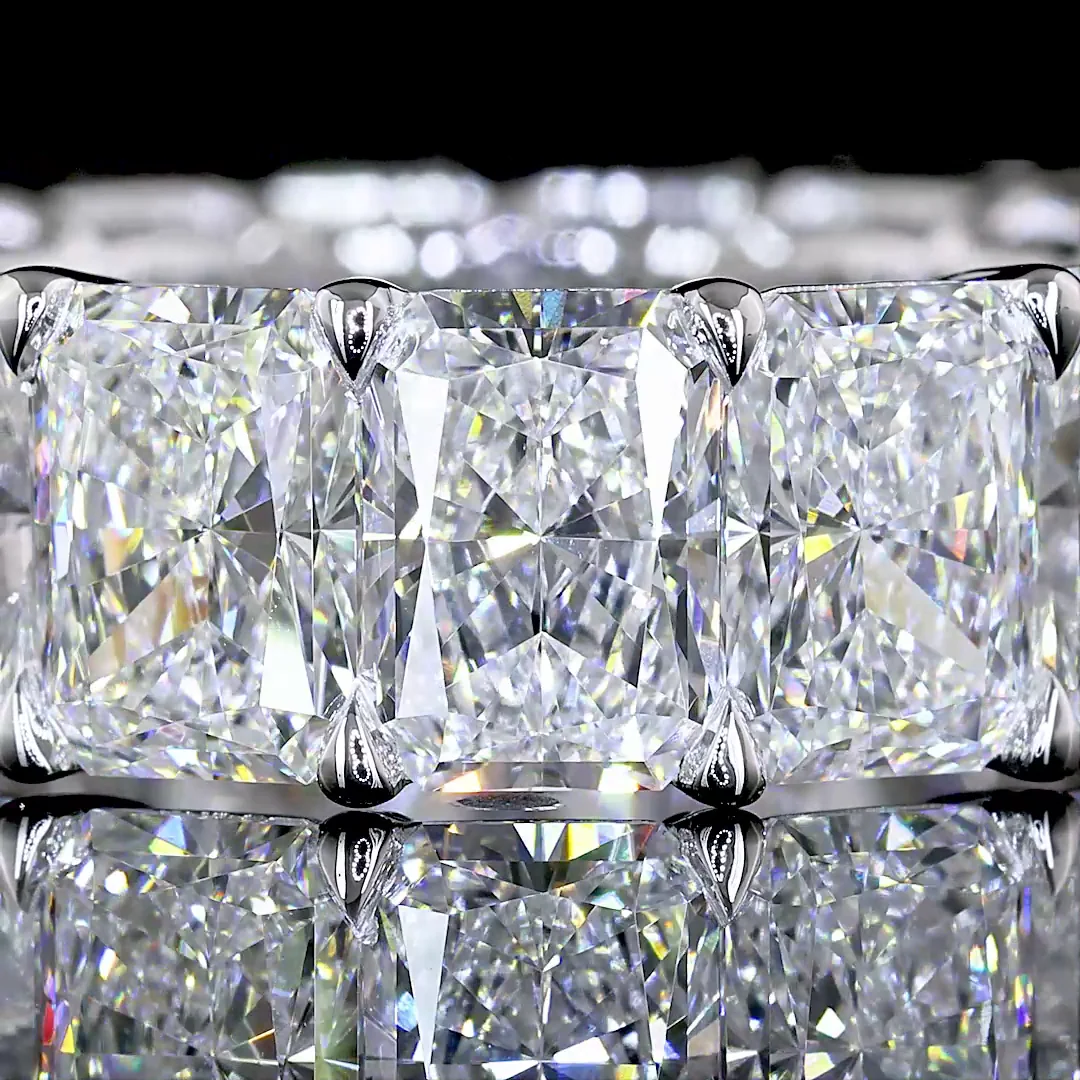 11.34 Cts 14k White Gold Radiant Shape Eternity Band Eternity Band - Image 3