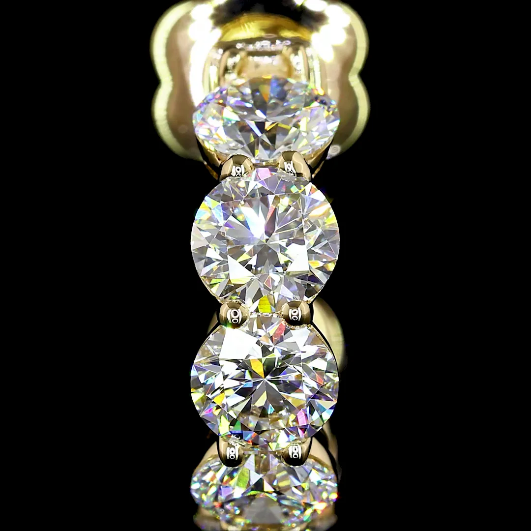 4.72 Cts 14k Yellow Gold Round Shape C Hoops Earring - Image 2