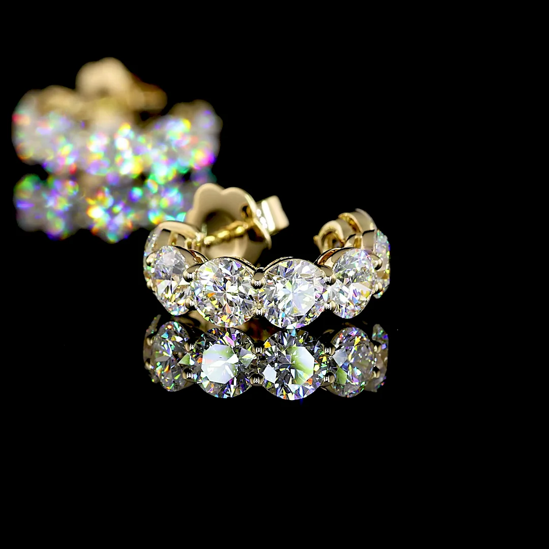 4.72 Cts 14k Yellow Gold Round Shape C Hoops Earring - Image 4