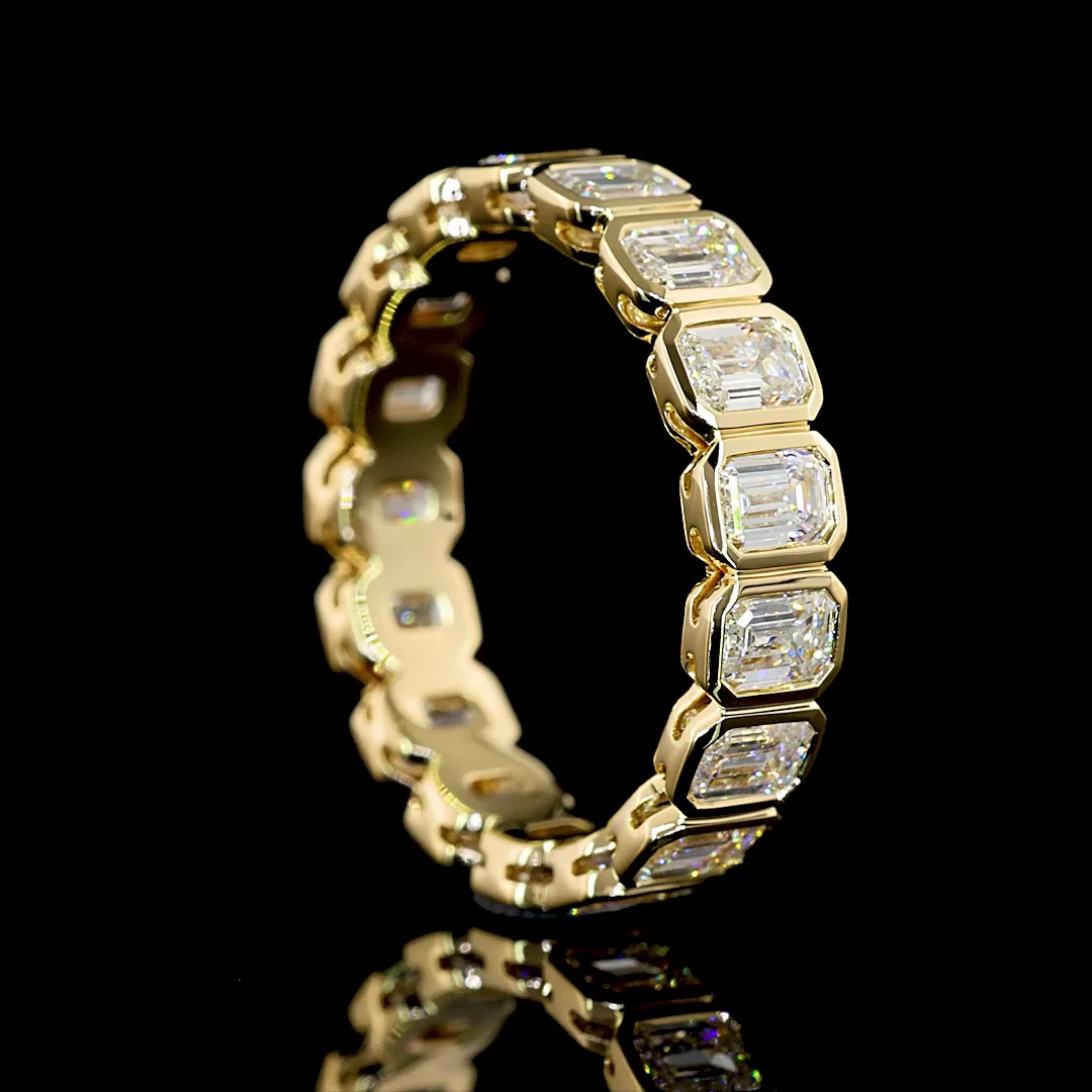 2.81 Cts 14k Yellow Gold Emerald Shape Eternity Band Eternity Band - Image 2
