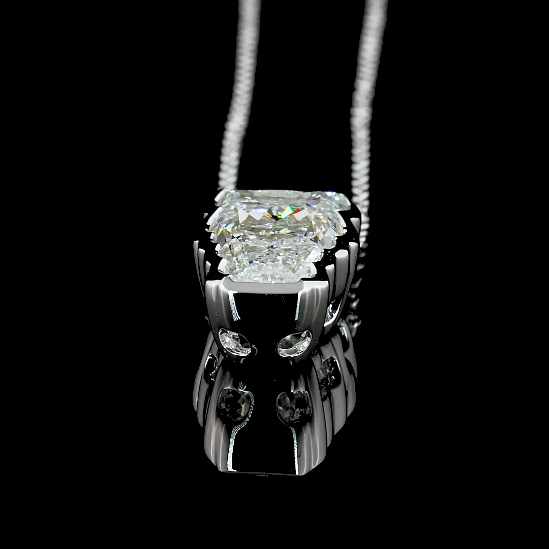 4.11 Cts 14k White Gold Horse Shape Symbol Pendant - Image 2