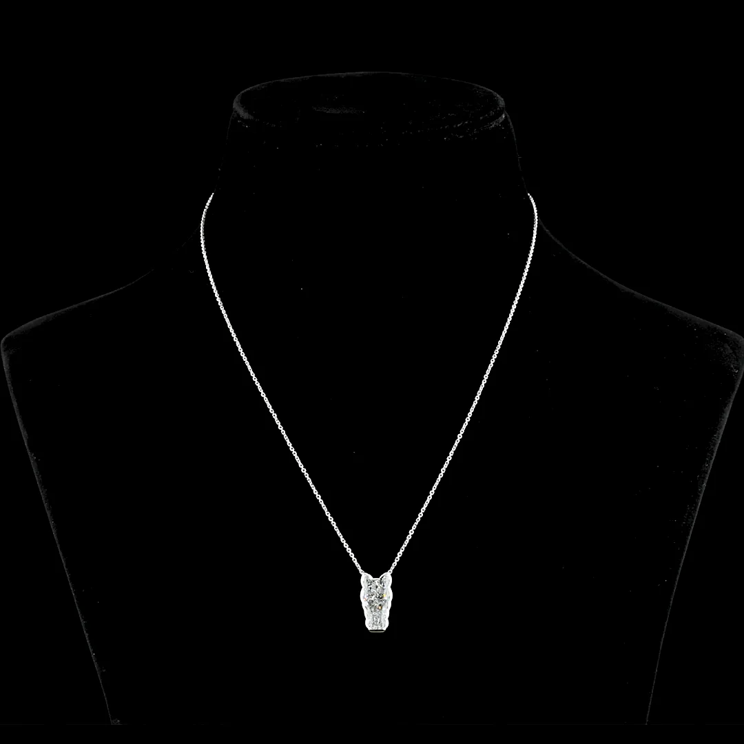 4.11 Cts 14k White Gold Horse Shape Symbol Pendant - Video