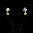 4.95 Cts 14k White Gold Asscher Shape Hanging Earring - Video