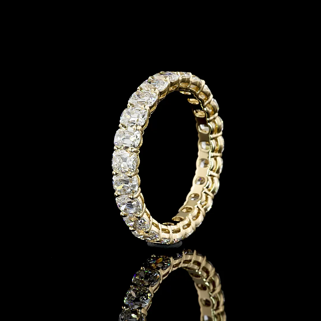 3.37 Cts 14k Yellow Gold Antique Cushion Shape Eternity Band Eternity Band - Image 4