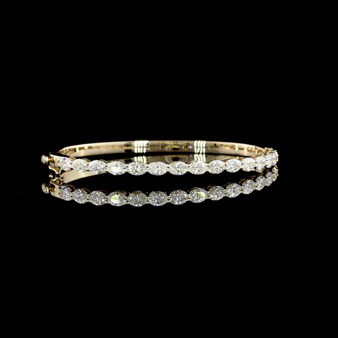 2.83 Cts 14k Yellow Gold Oval Shape Bangles Bracelet - Video