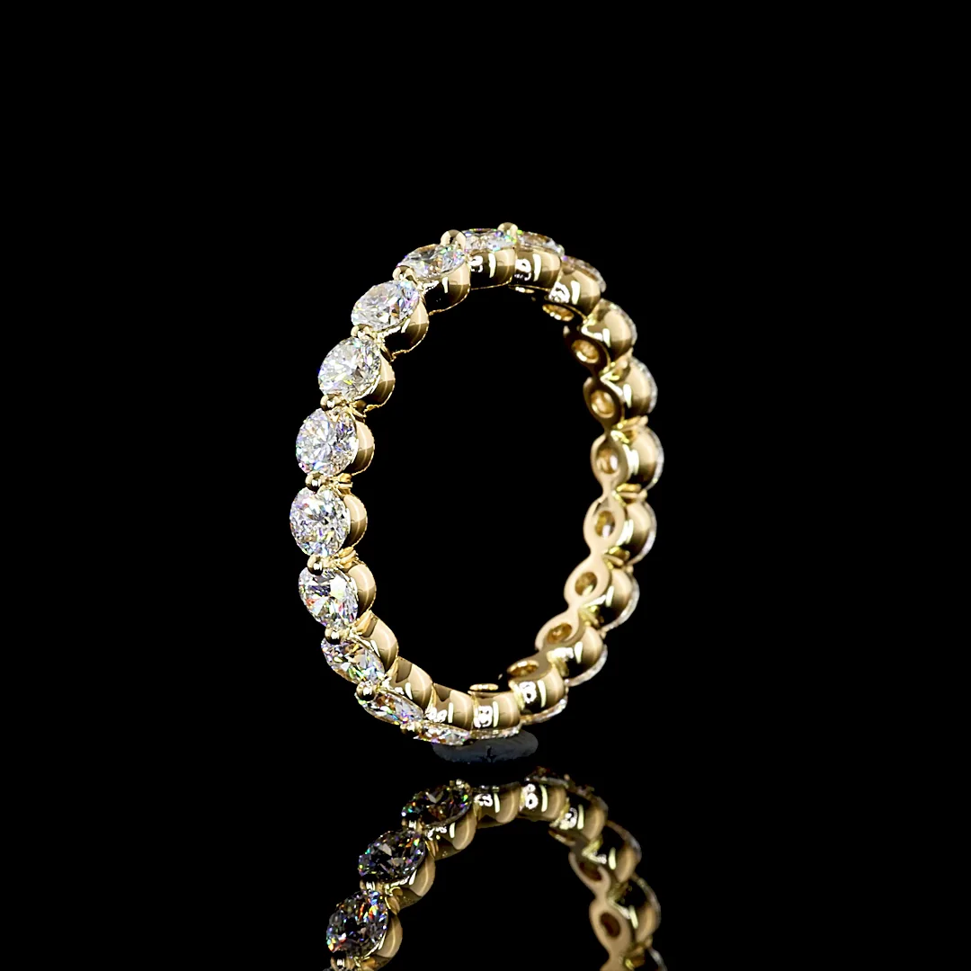 1.89 Cts 18k Yellow Gold Round Shape Eternity Band Eternity Band - Image 2