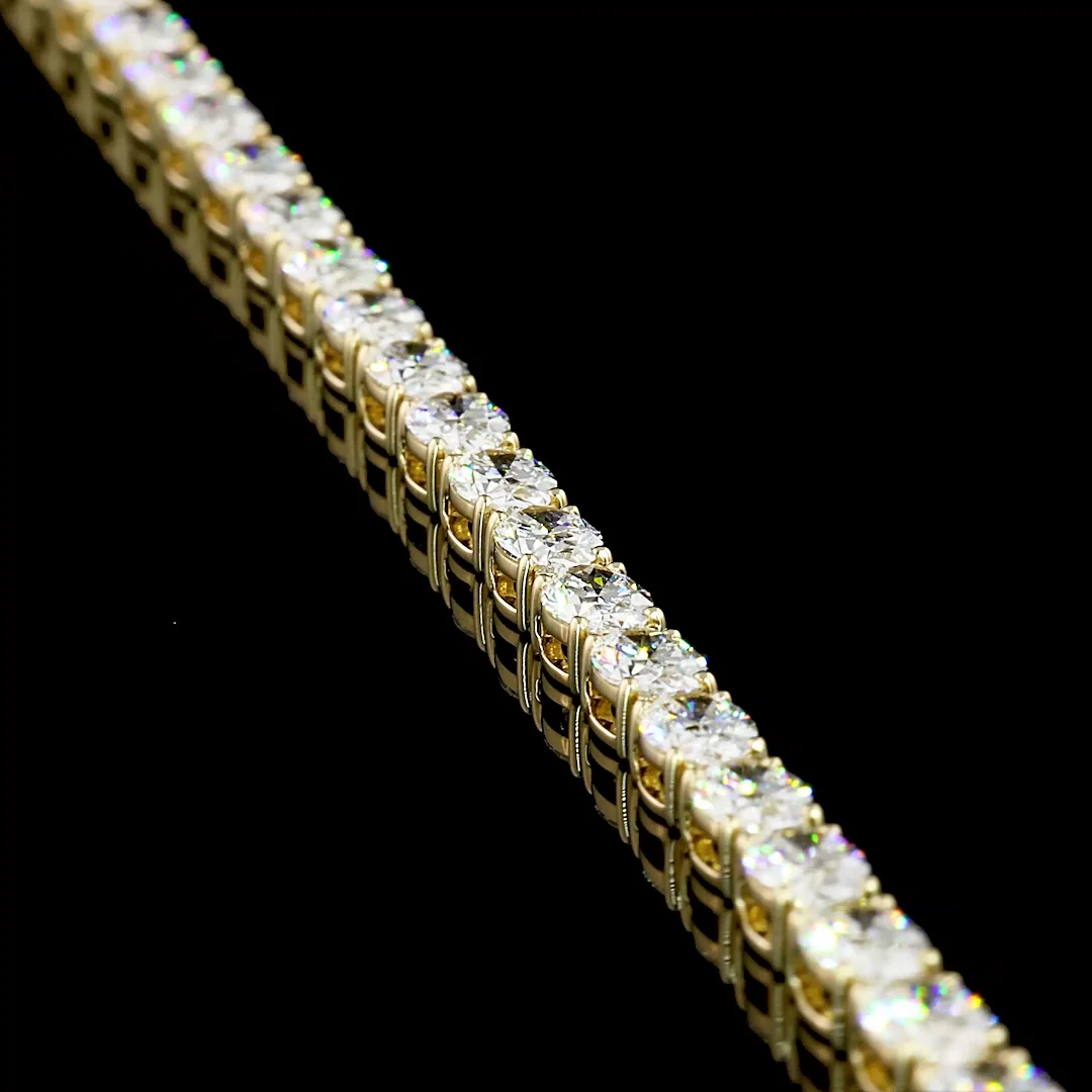 8.02 Cts 14k Yellow Gold Oval Shape Tennis Bracelet - Image 3