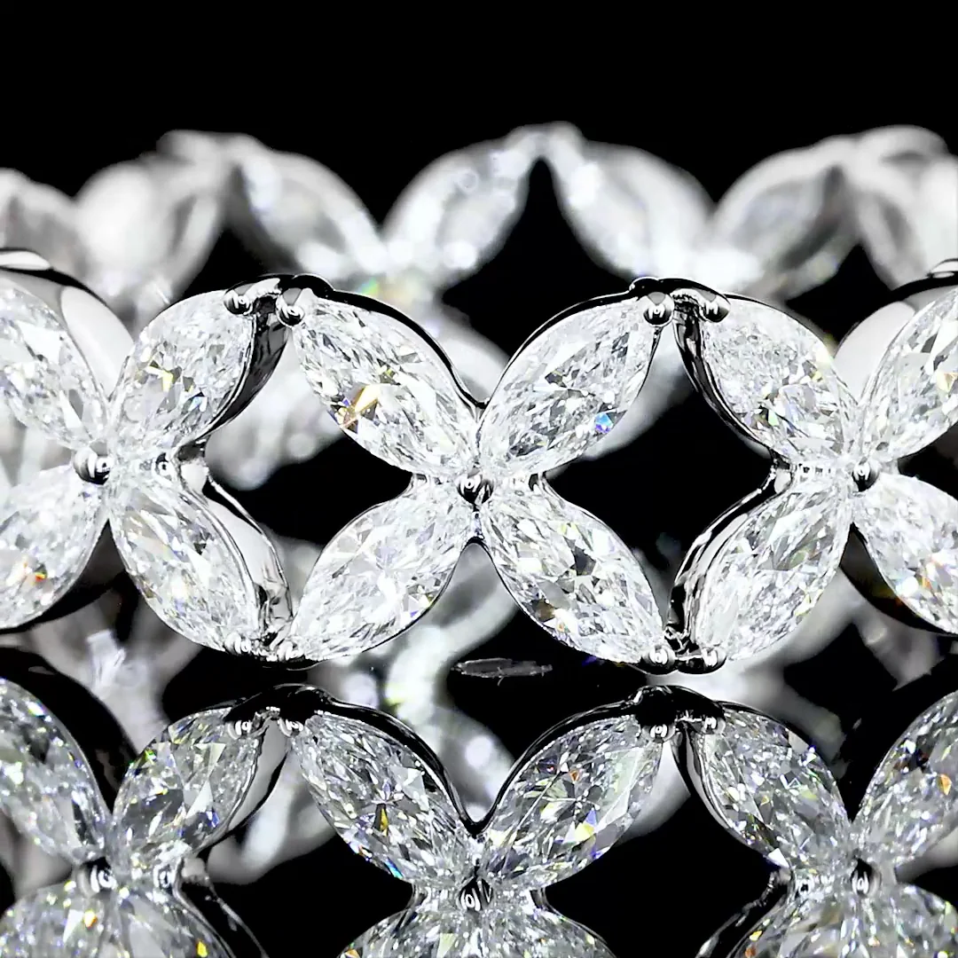 1.4 Cts 18k White Gold Marquise Shape Eternity Band Eternity Band - Image 2