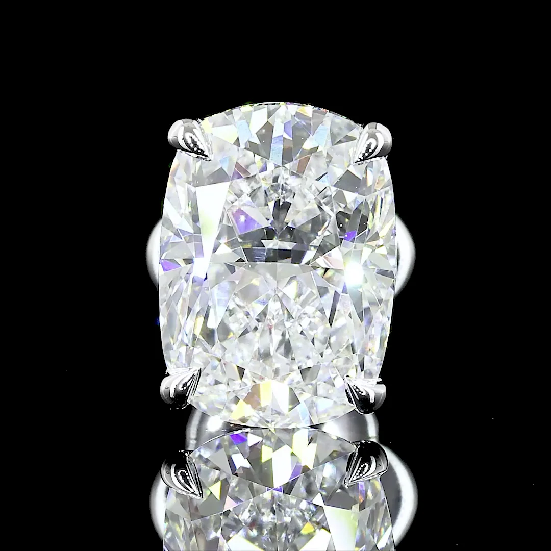 3.26 Cts 14k White Gold Cushion Brilliant Shape Studs Earring - Image 2