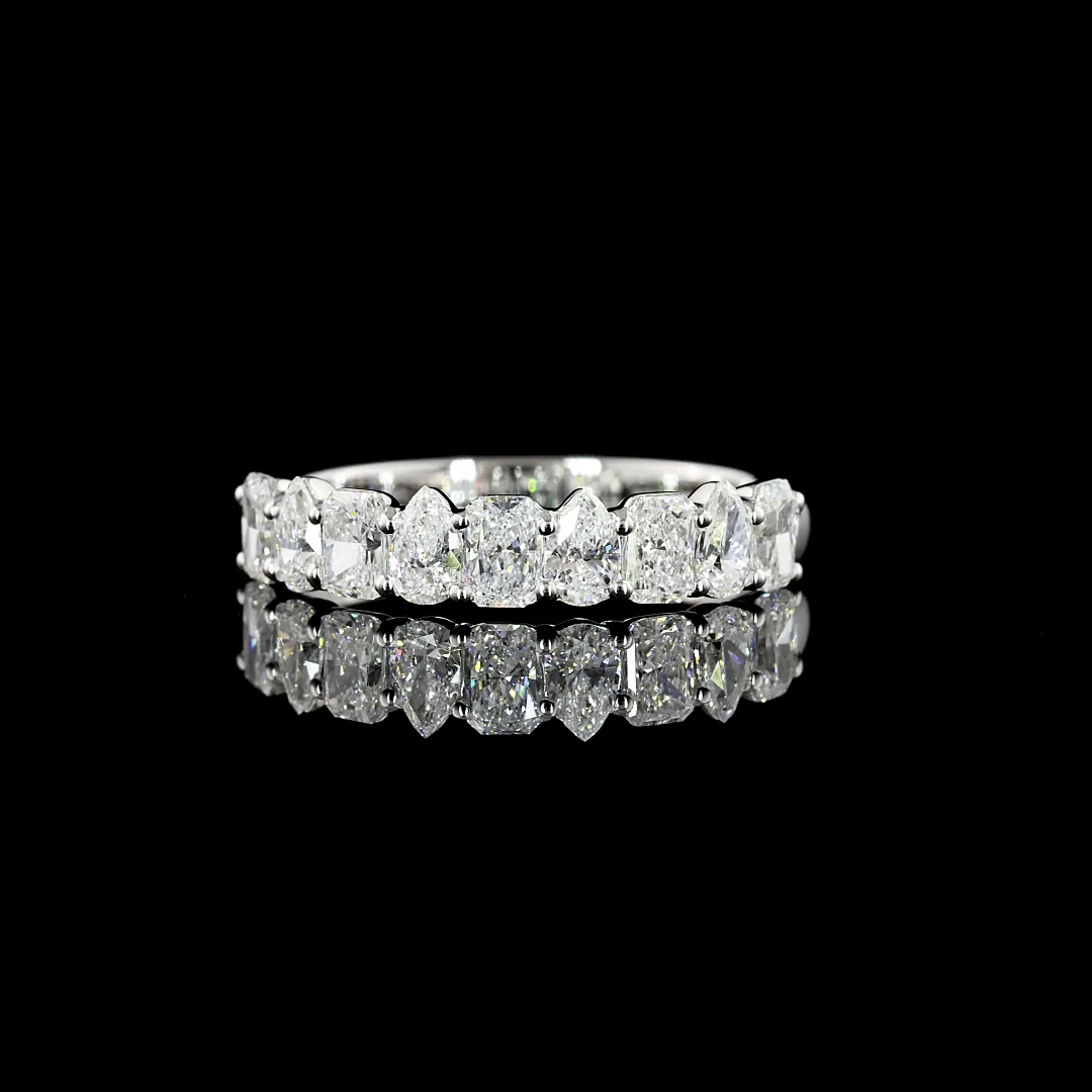 0.97 Cts 14k White Gold Mix Shape Half Eternity Eternity Band - Video