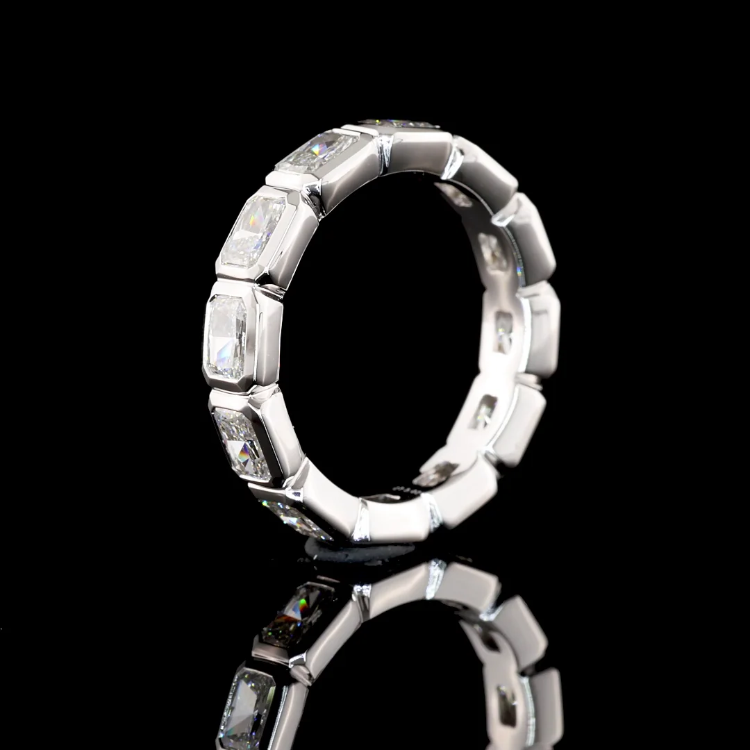 3.02 Cts 14k White Gold Radiant Shape Eternity Band Eternity Band - Image 4