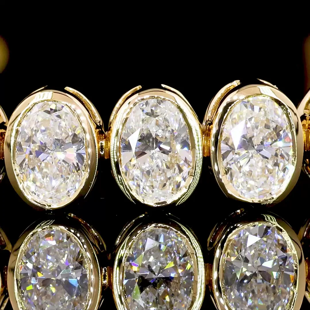 7.15 Cts 14k Yellow Gold Oval Shape Tennis Bracelet - Image 4