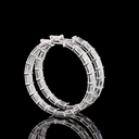 9.23 Cts 14k White Gold Emerald Shape Hoops Earring - Video