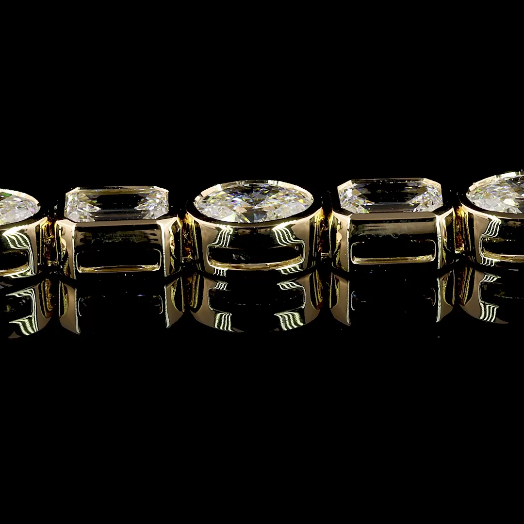 8.51 Cts 18k Yellow Gold Mix Shape Tennis Bracelet - Image 4