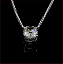 1.91 Cts 14k White Gold Cushion Shape Solitaire Pendant - Image 4