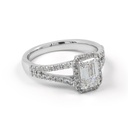 7.83 Cts 14k White Gold Emerald Shape Split Shank Ring - Image 4