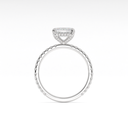 7.84 Cts 14k White Gold Emerald Shape Hidden Halo Ring - Image 2