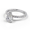 2.87 Cts 14k White Gold Pear Shape Hidden Halo Ring - Image 2
