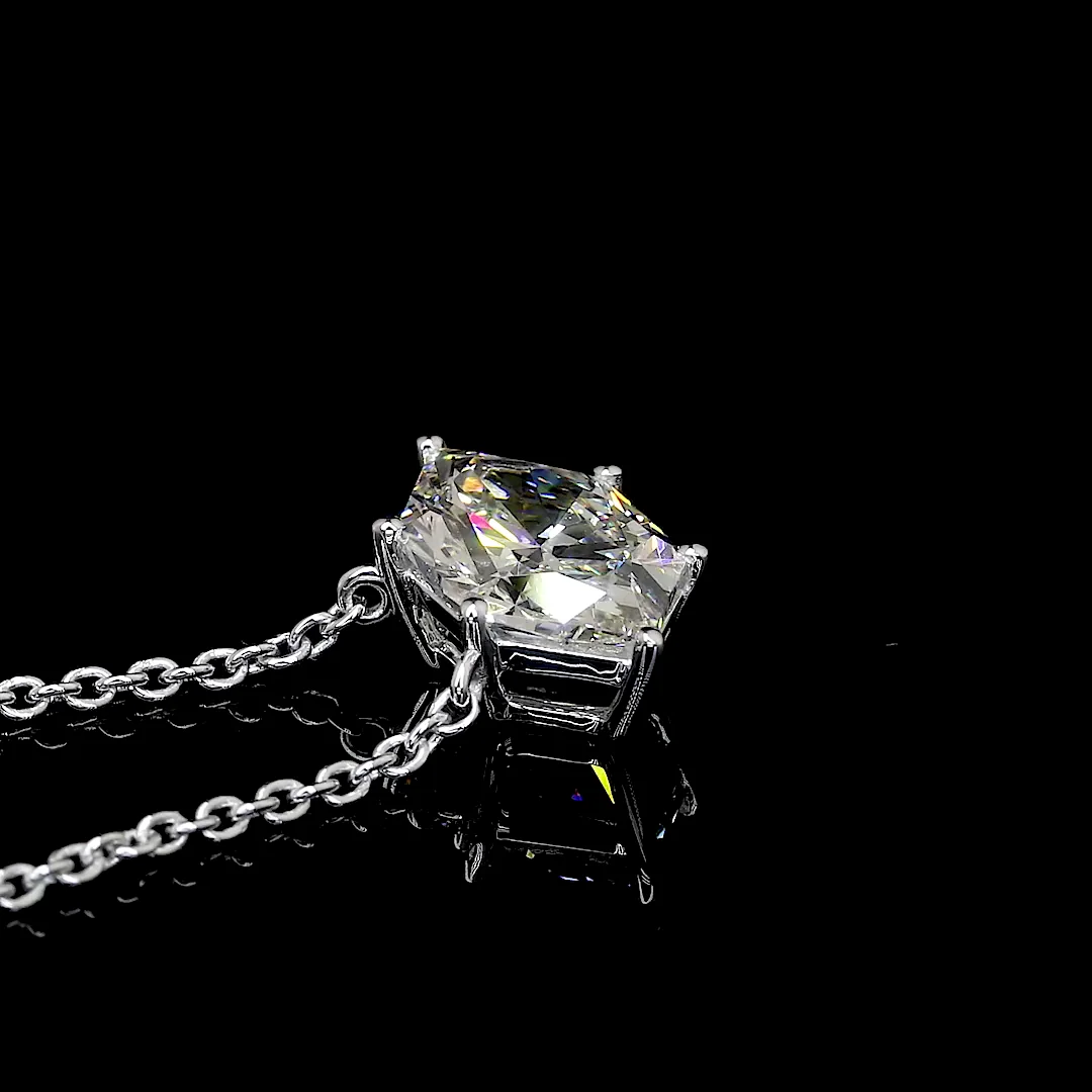 1.57 Cts 14k White Gold Antique Marquise Shape Solitaire Pendant - Image 3