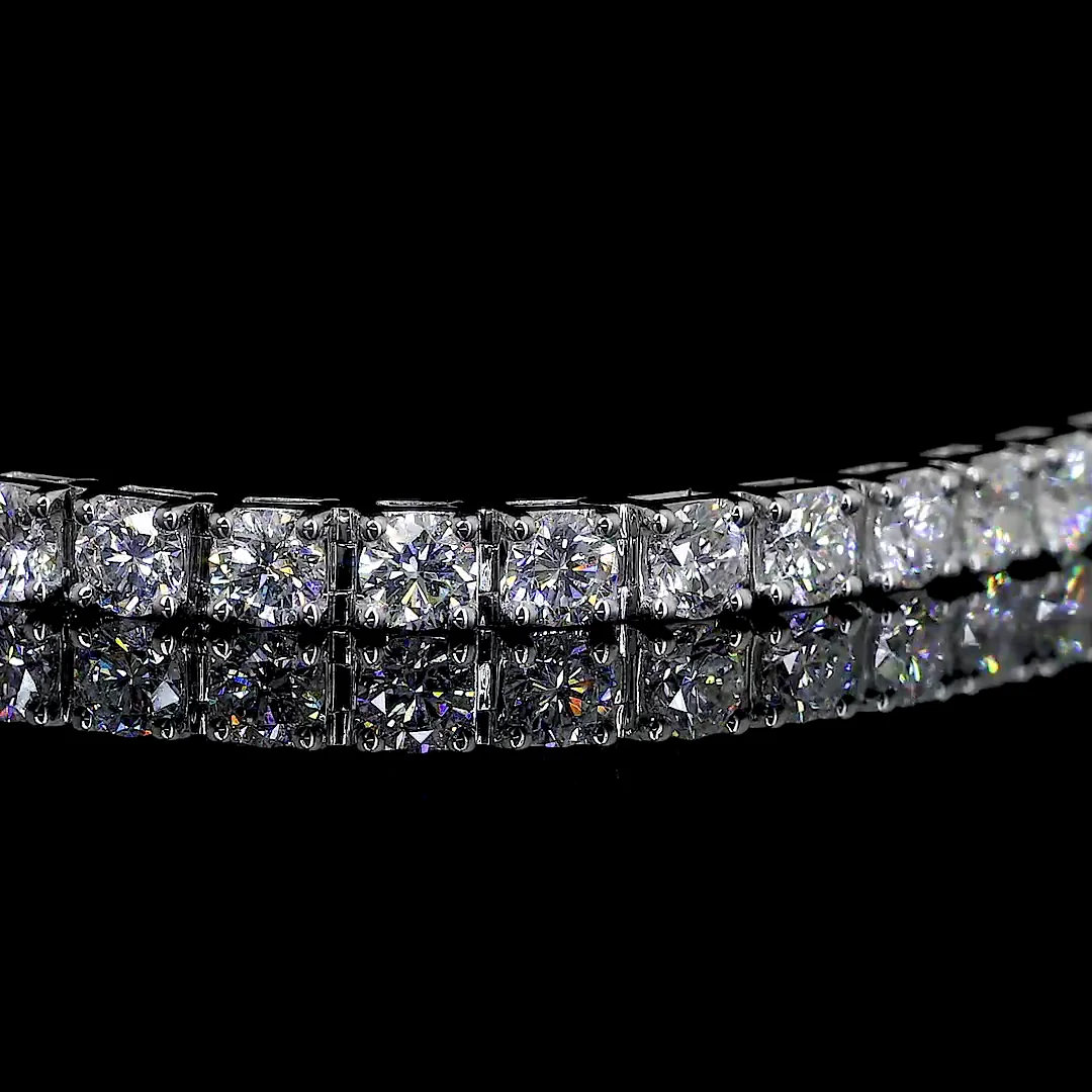 11.16 Cts 14k White Gold Round Shape Tennis Bracelet - Image 3