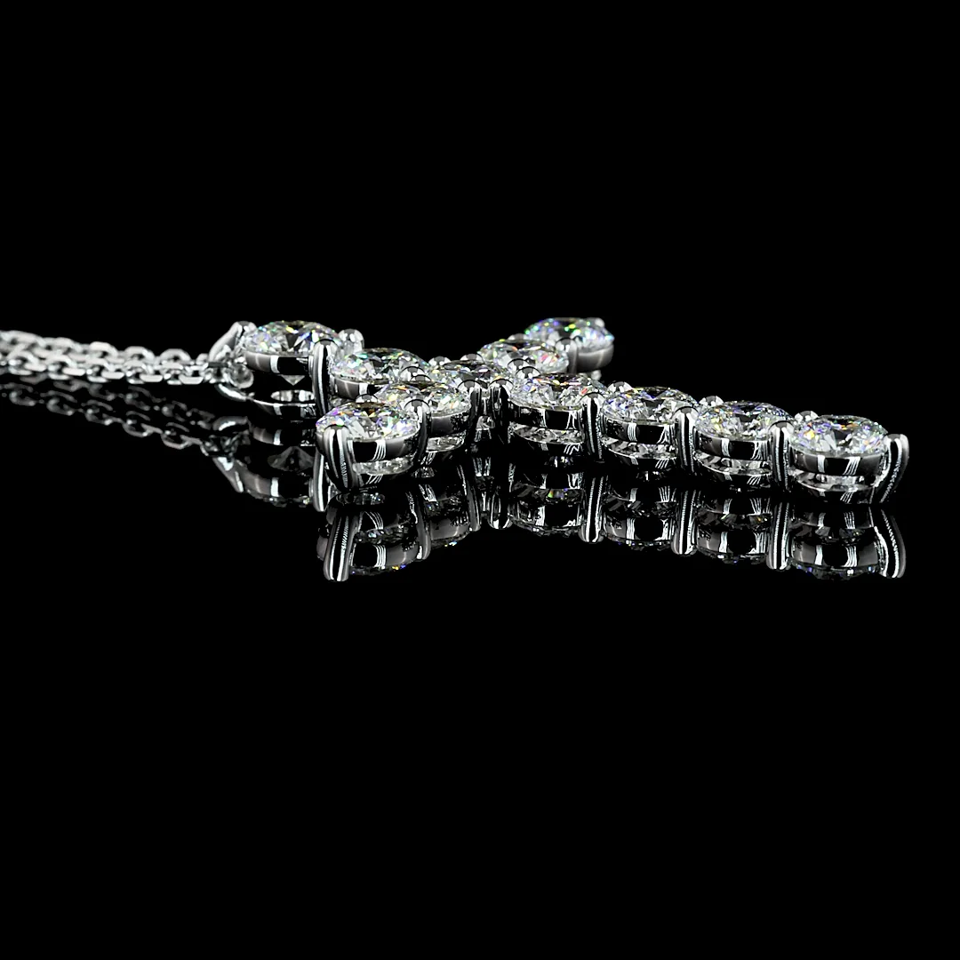 1.83 Cts 14k White Gold Round Shape Symbol Pendant - Image 2