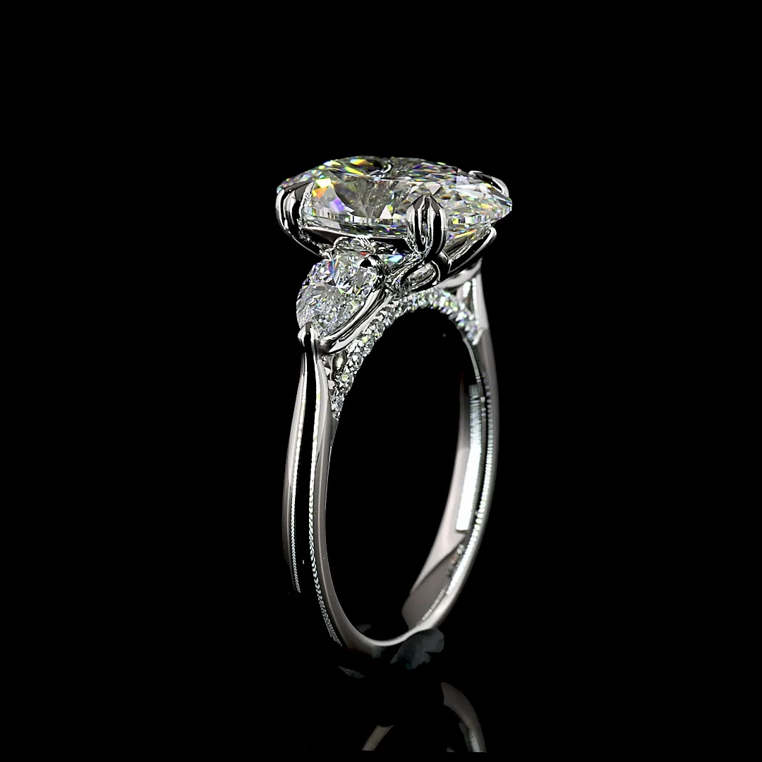 4.24 Cts Platinum Mix Shape Special Ring - Image 4