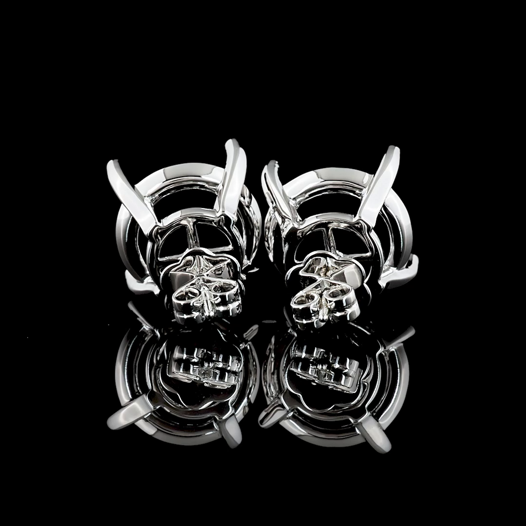 18.06 Cts 14k White Gold Round Shape Studs Earring - Image 4