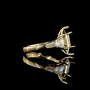 4.07 Cts 14k Yellow Gold Step Marquise Shape 5 Stones Ring - Image 2