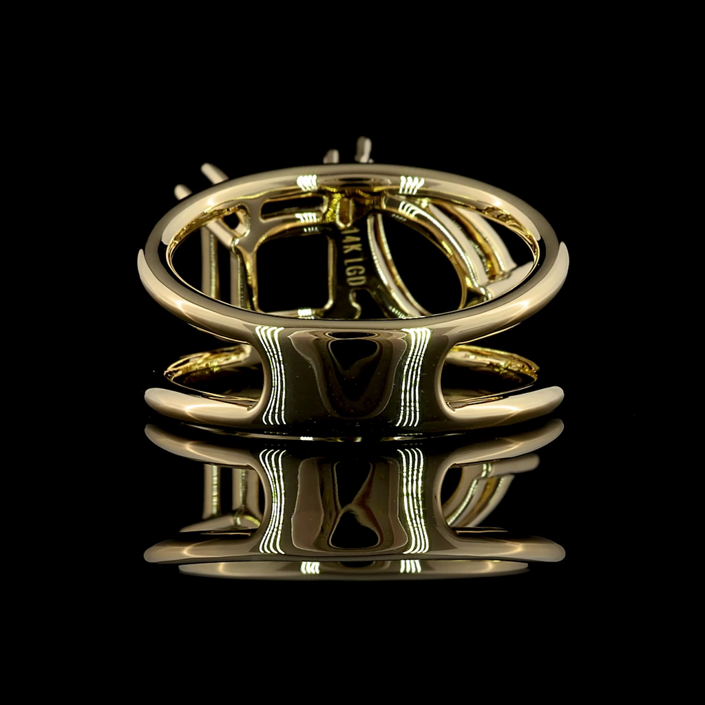 4.34 Cts 14k Yellow Gold Asscher Shape Special Ring - Image 3