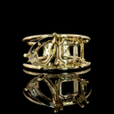 4.34 Cts 14k Yellow Gold Asscher Shape Special Ring - Image 4