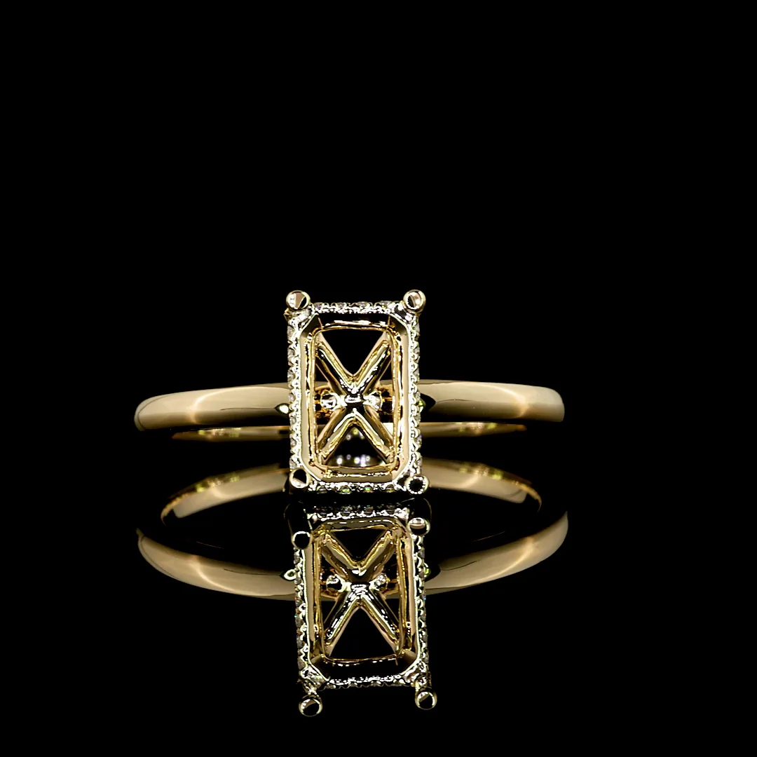 1.79 Cts 14k Yellow Gold Emerald Shape Halo Ring - Image 3