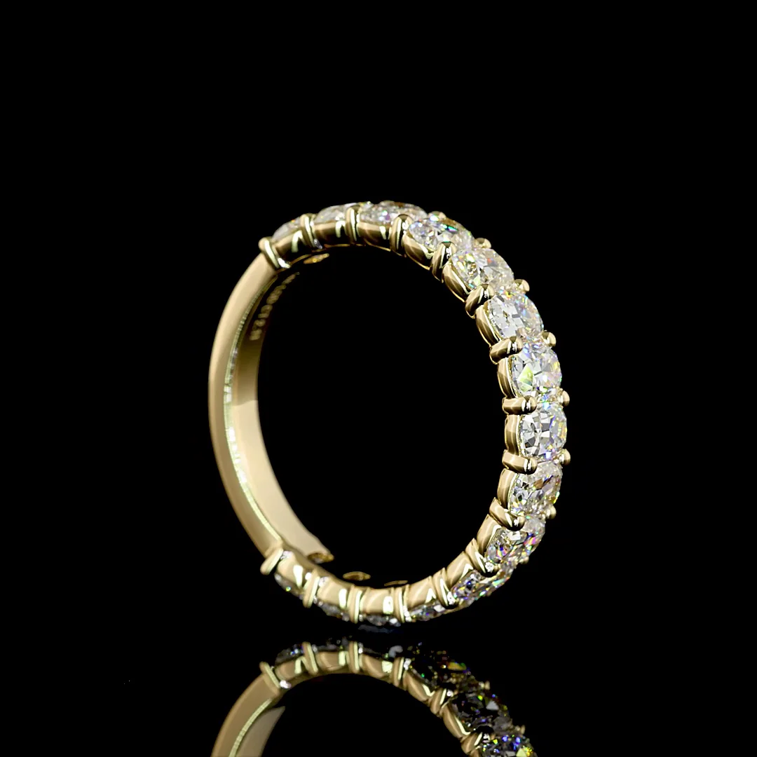 2.11 Cts 14k Yellow Gold Antique Cushion Shape 3/4 Band Eternity Band - Image 2