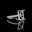 0.83 Cts 14k White Gold Shape Hidden Halo Ring - Image 3