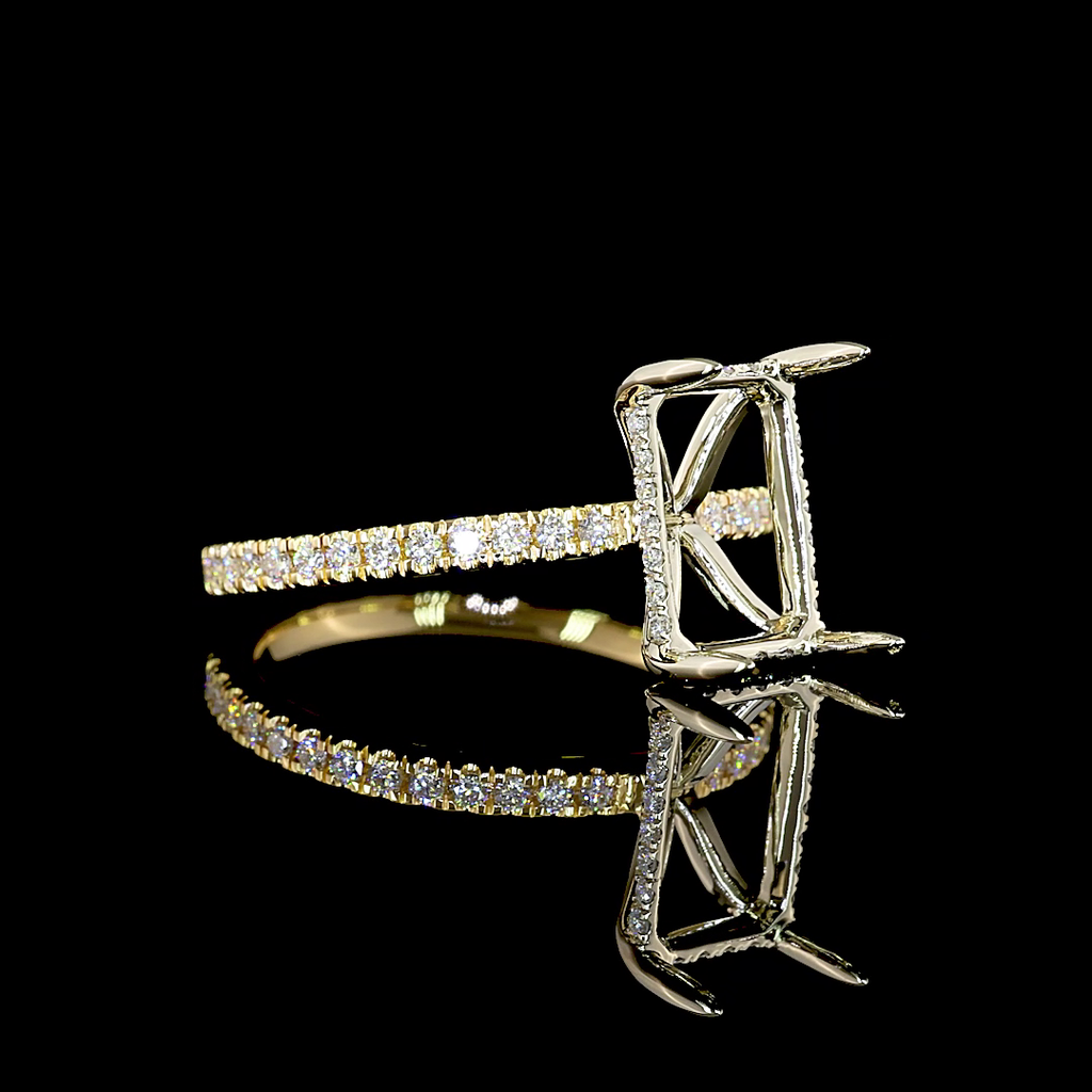 0.31 Cts 18k Two Tone Shape Hidden Halo Ring - Image 3