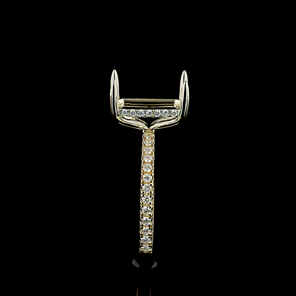 0.31 Cts 18k Two Tone Shape Hidden Halo Ring - Image 4