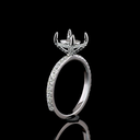 3.09 Cts 14k White Gold Round Shape Solitaire Diamond Shank Ring - Image 4