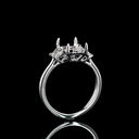 3.22 Cts 14k White Gold Emerald Shape 3 Stones Ring - Image 4