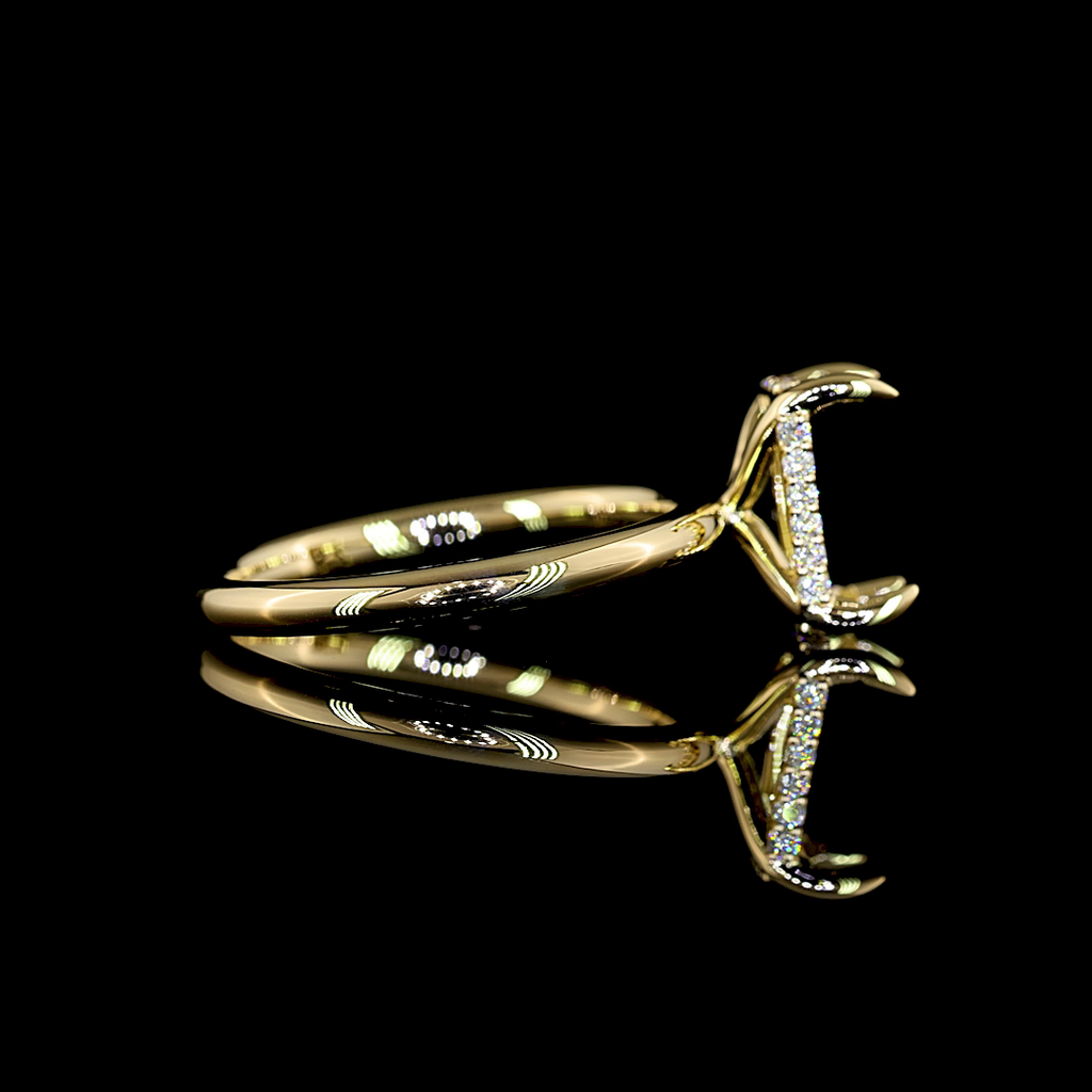 2.35 Cts 14k Yellow Gold Radiant Shape Hidden Halo Ring - Image 2