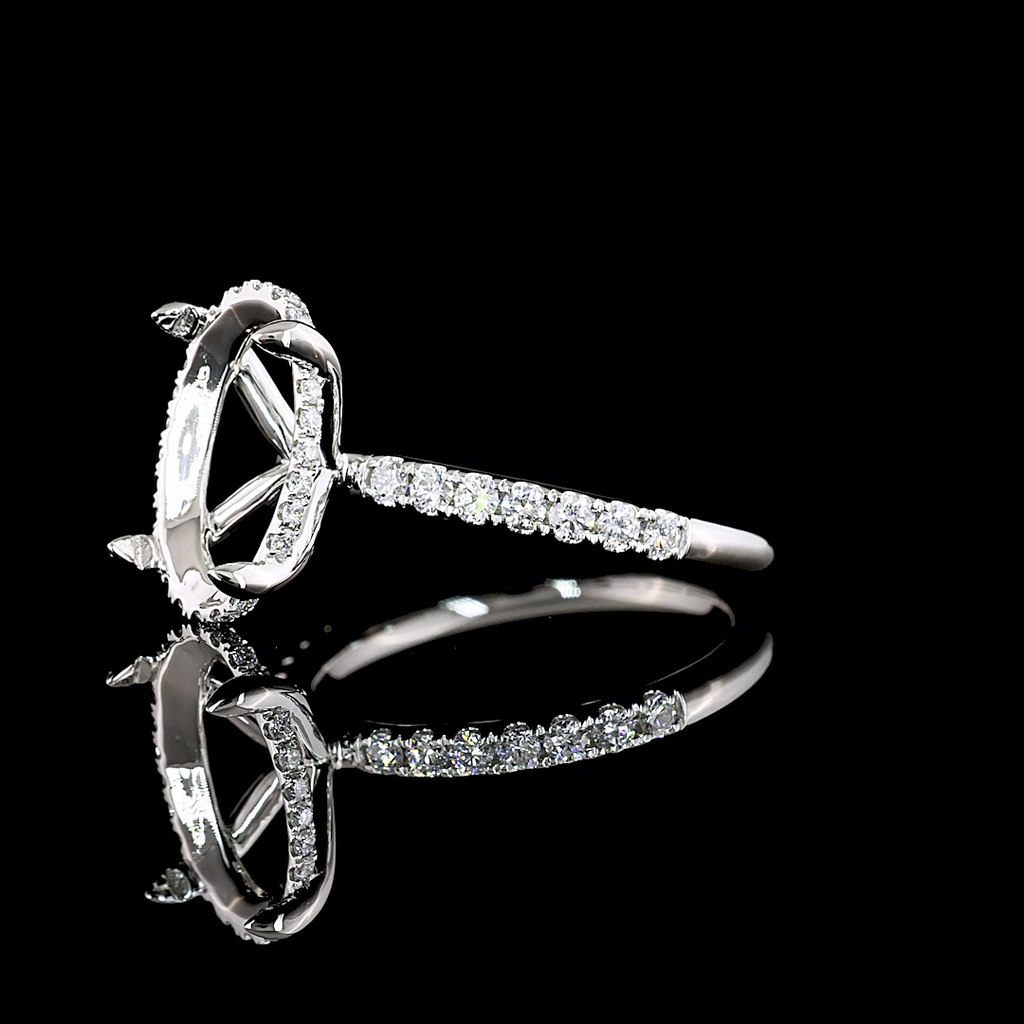 3.85 Cts Platinum Oval Shape Hidden Halo Ring - Image 3