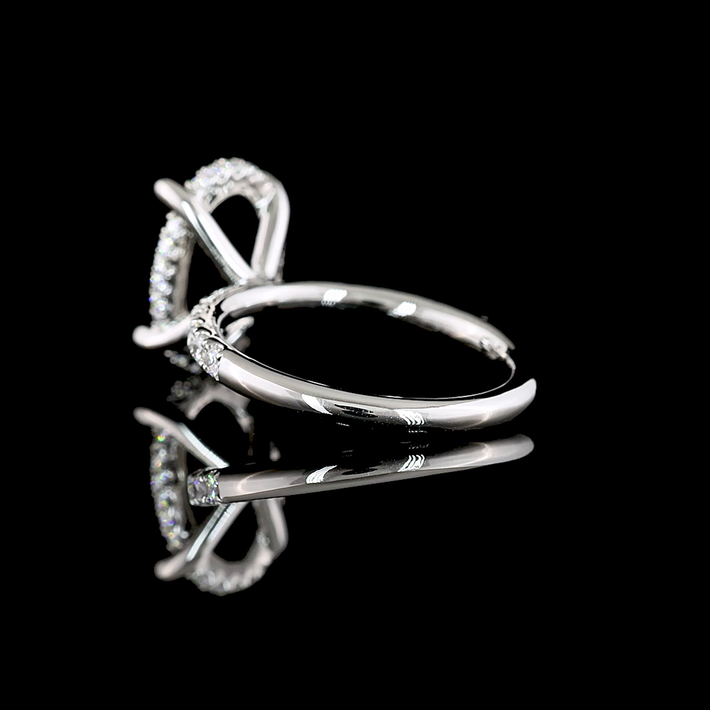 3.85 Cts Platinum Oval Shape Hidden Halo Ring - Image 4
